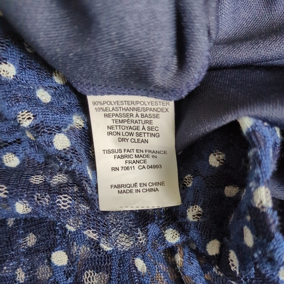 Vex Collection Polka Dot Ruffle Lace Midi Skirt Navy Blue Size EU 44 (US 12) - Picture 8 of 8